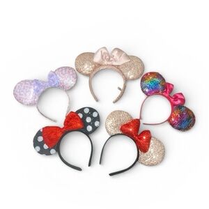 Bundle of 5 Disneyland Minnie Mouse Assorted Colors Sequin Headbands